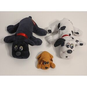 Vtg 1986 Tonka POUND PUPPIES Plush Lot of 3 Dogs Stuffed Animals 1 Mini Puppy